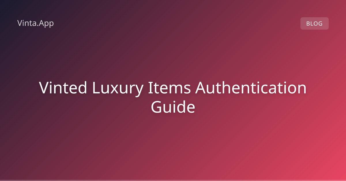 Vinted Luxury Items Authentication Guide | Vinta.App