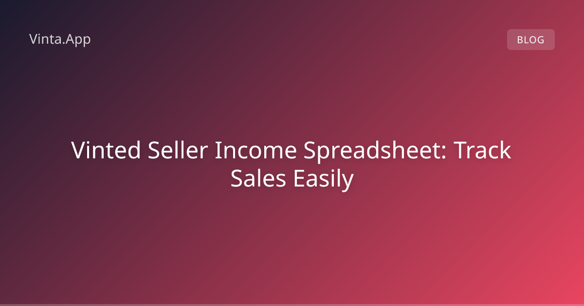 Vinted Seller Income Spreadsheet: Track Sales Easily | Vinta.App